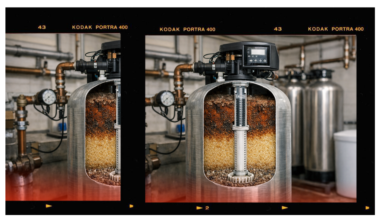 Commercial laundry water-softening and treatment operations